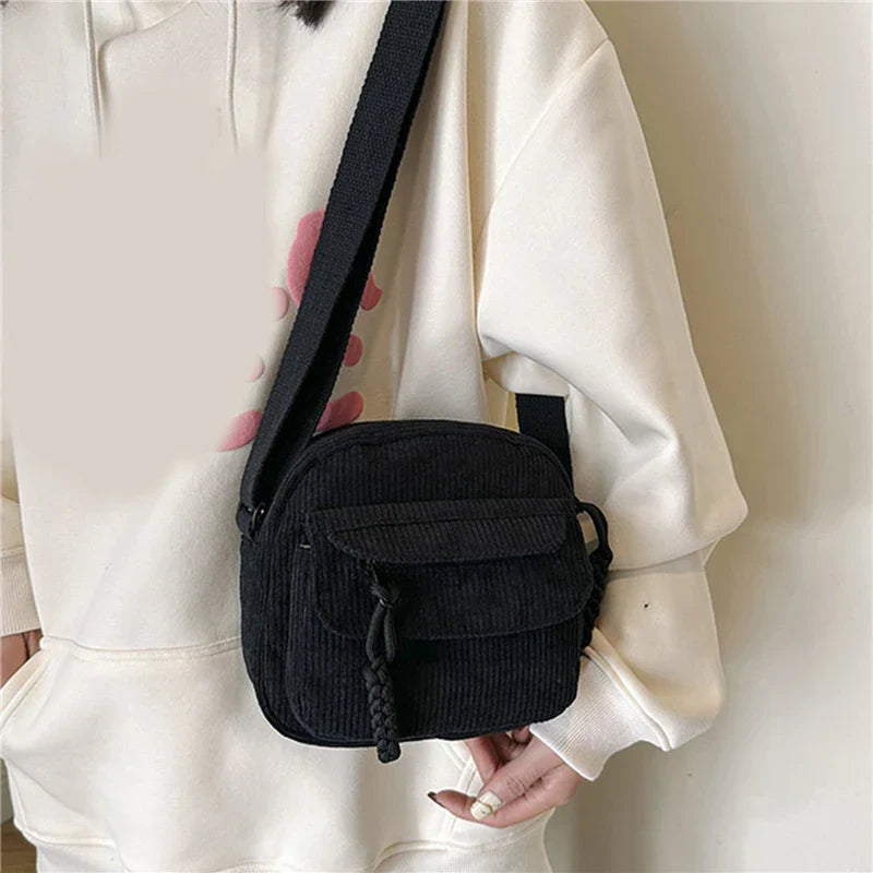 Eva | Damen Corduroy Kleine Casual Umhängetasche