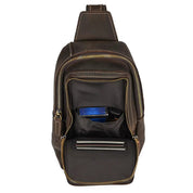 Mason | Herren Retro Echte Ledertasche Anti-Diebstahl Umhängetasche Brusttasche