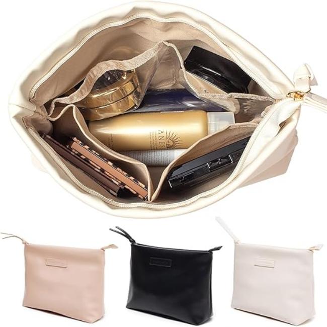 Nori | Damen Kosmetiktasche aus PU-Leder mit großem Fassungsvermögen