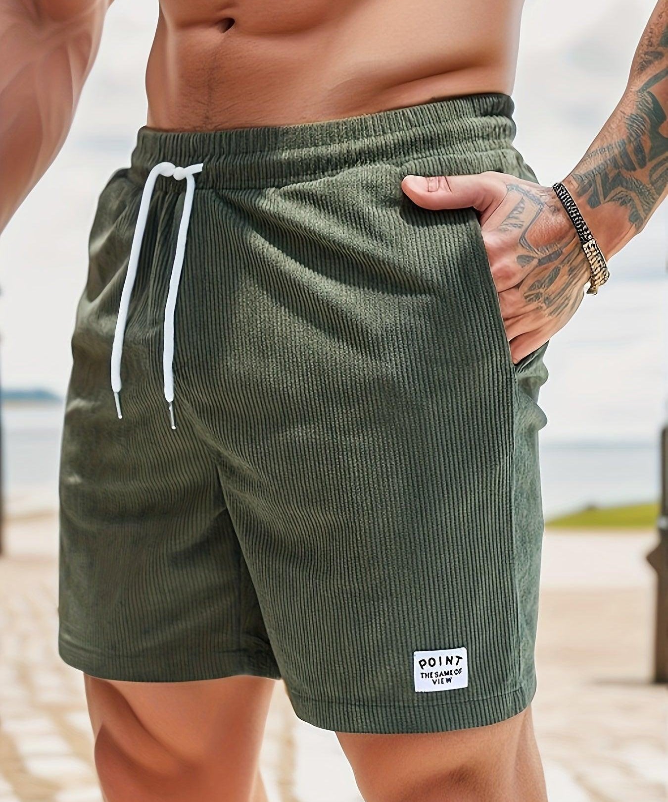  Gelegenheitsshorts von Männern - Elastischer Bund - Leichter atmungsaktiver Stoff - Drawess -Passform-1