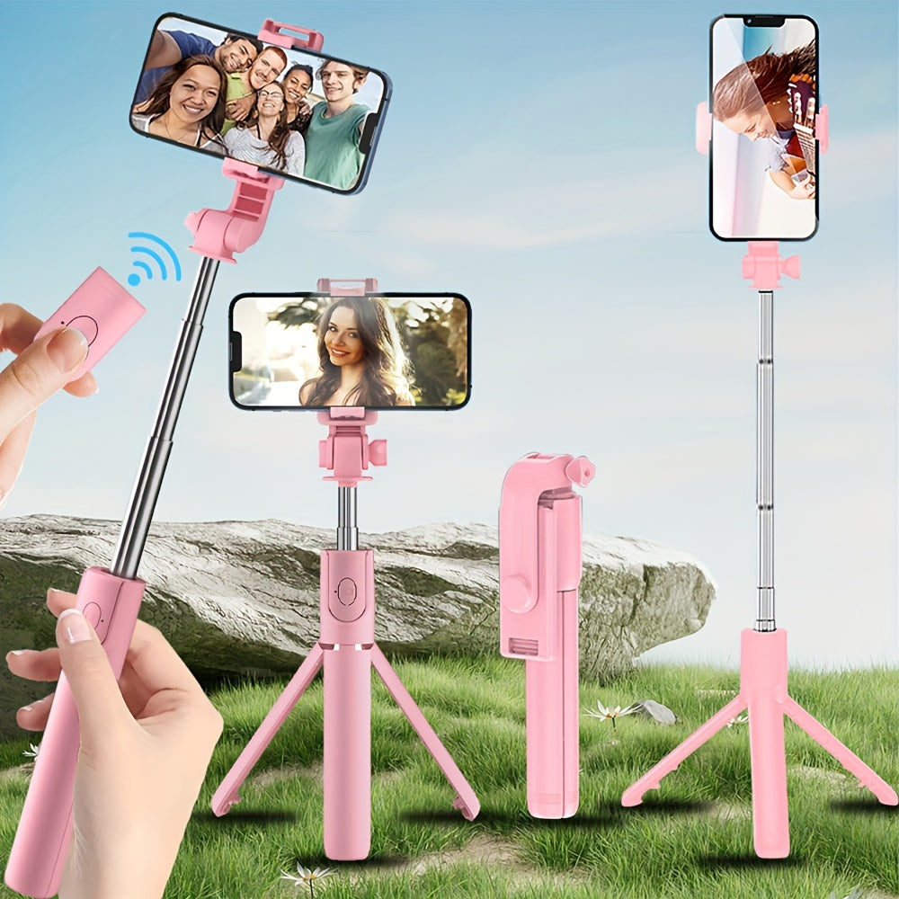 Flexible Selfie -Stick mit drahtloser Fernbedienung und 360 ° -Rotation - Kompaktes Selfie -Pole für iPhone und Reisen-2