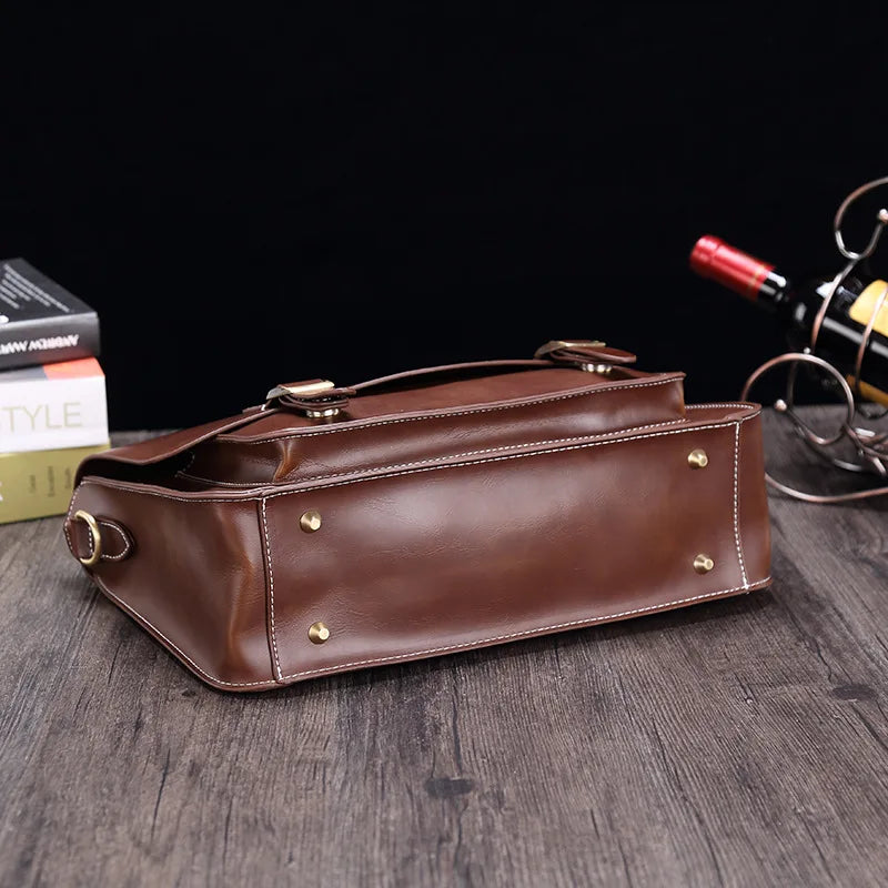 Liam | Retro PU Leder Aktentasche Crossbody Messenger Tasche