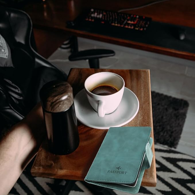 Vada | Diebstahlsicherer wasserdichter PU-Leder Reisepasshalter Geldbörse