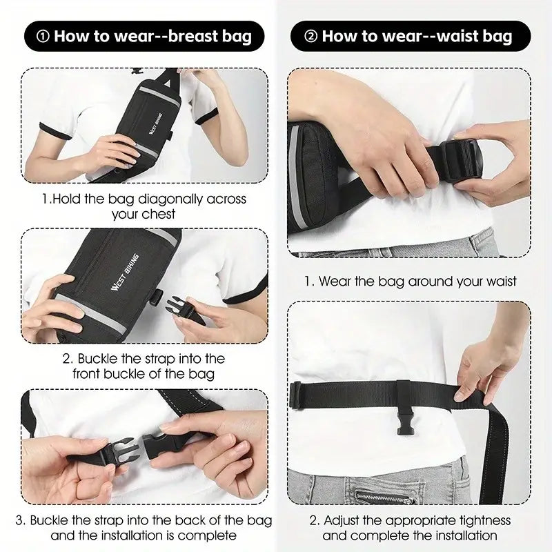 Kai | Reflektierende Wasserfeste Fahrrad Crossbody Hüfttasche