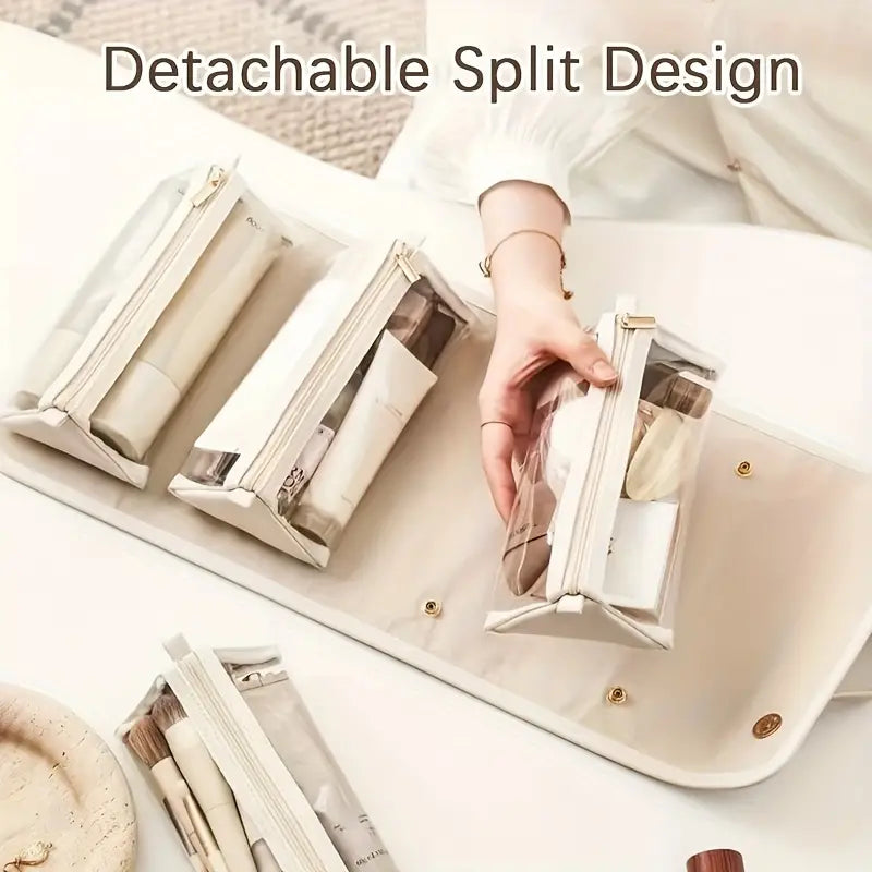 Luzille | Faltbare Kosmetiktasche mit mehreren Fächern zum Aufhängen