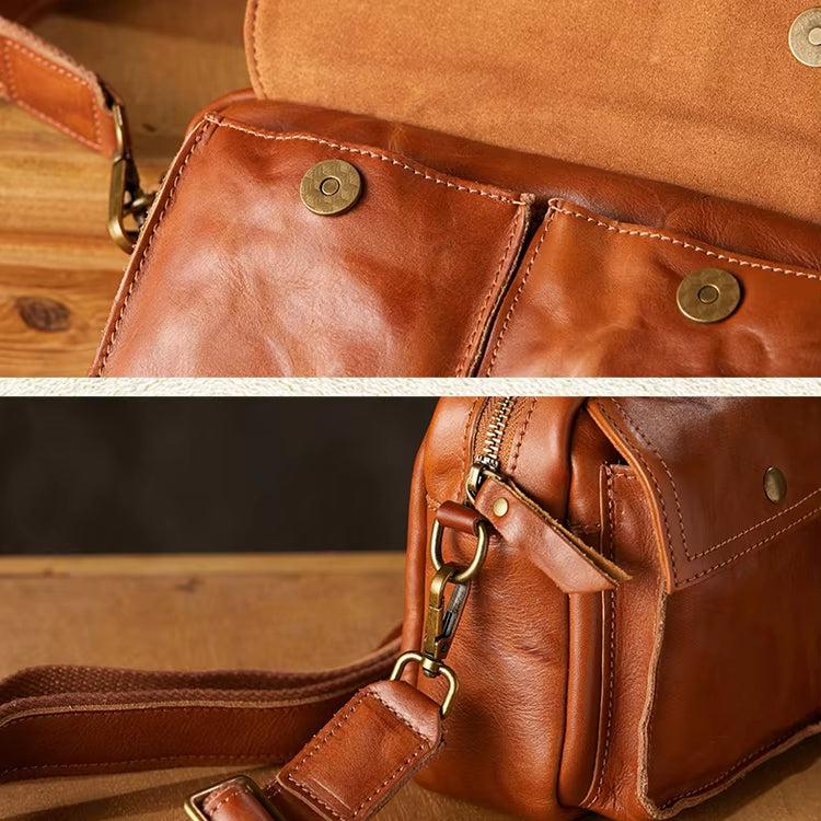 Elias | Herren Rindsleder Leren Crossbody Reisemessenger Tasche