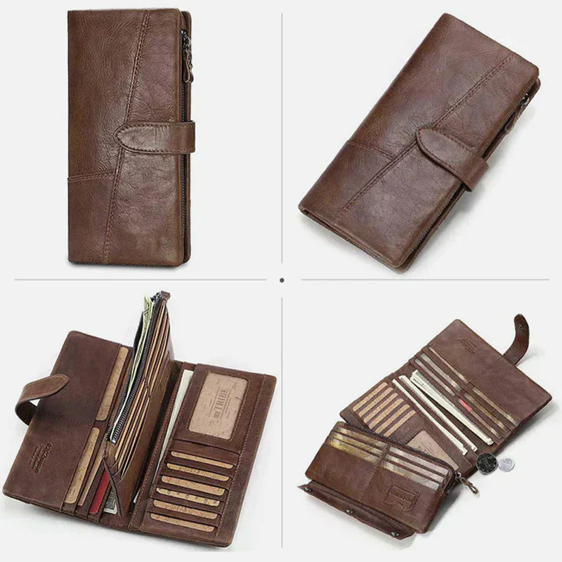 Berkley | RFID-sichere Vintage-Leder-Reisegeldbörse