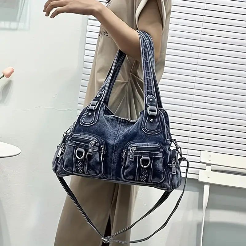 Daisy | Vintage gewaschene Denim Crossbody Messenger Tasche