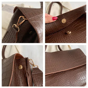 Eva | Stilvolles Krokodillemuster Große Kapazität Damen Umhängetasche