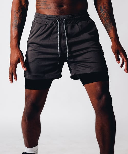  Herren -Fitness -Shorts mit Doppelschicht-2