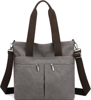 Lena | Canvas Schultertasche mit mehreren Fächern