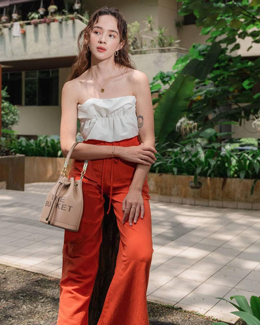 Eva | Stilvolle Drawstring Bucket Schultertasche