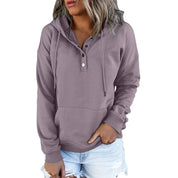 HANIA | Wolle Hoodie mit Knopf für Damen