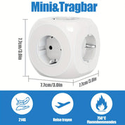 Kompakter tragbarer Leistungssteck -Würfel mit 5 elektrischen Verbindungen - Leicht und sicher für Zuhause, Büro und Reisen-3