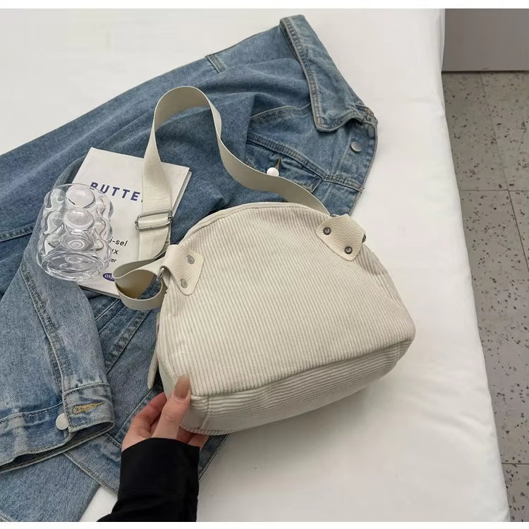 Eva | Einfache Corduroy Schultertasche