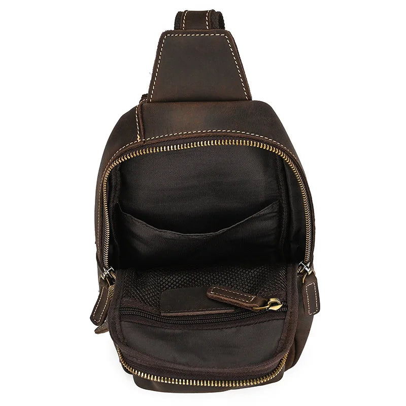 Mason | Herren Retro Echte Ledertasche Anti-Diebstahl Umhängetasche Brusttasche