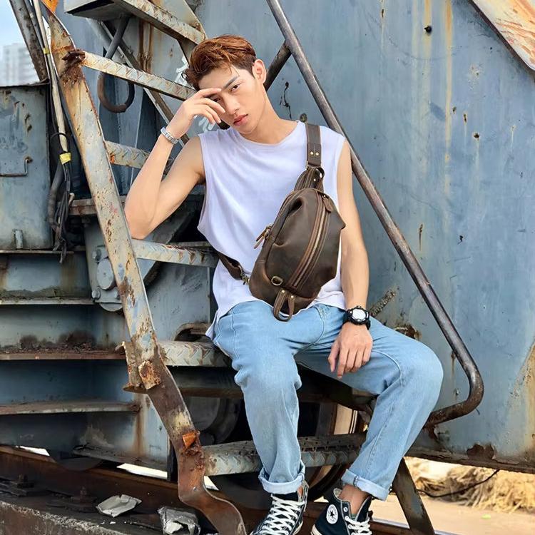 Oscar | Retro Leder Reisekreuzkörper Umhängetasche