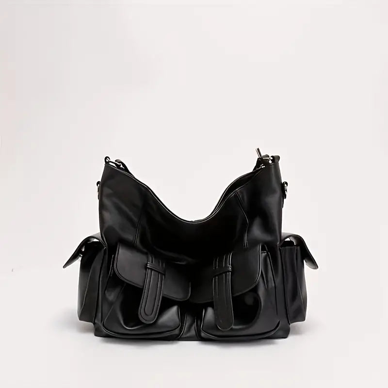 Ella | Große Kapazität Punk Leder Umhängetasche Motorrad