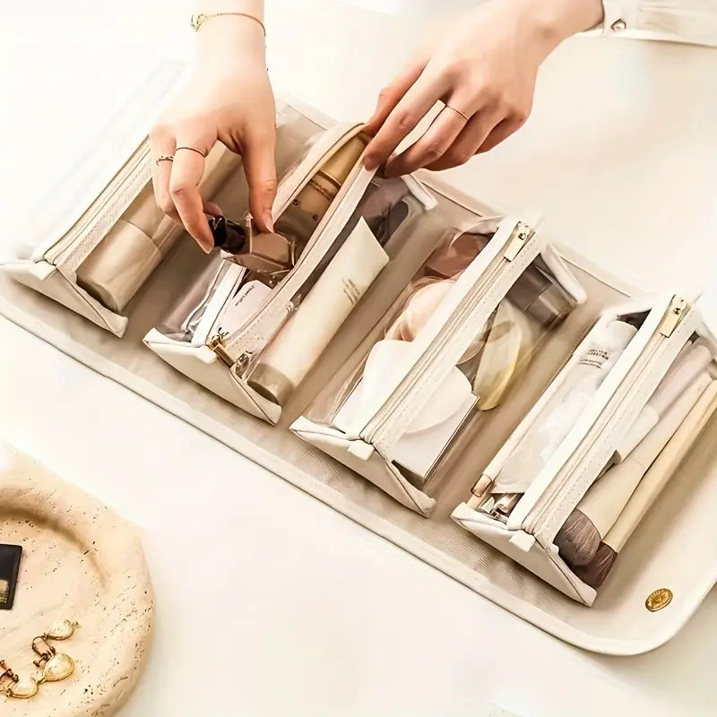 Luzille | Faltbare Kosmetiktasche mit mehreren Fächern zum Aufhängen