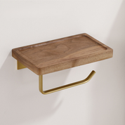  Toilettenpapierhalter Wandhalterung - natürliches Walnuss -Holzbrett mit 304 Edelstahl-5