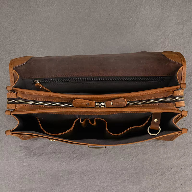 Daniel | Herren Leder Crossbody Messenger Laptoptasche Reisetasche