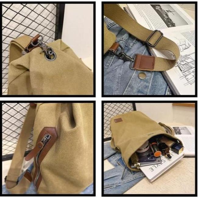 Finn | Große Vintage Canvas Umhängetasche Reisetasche