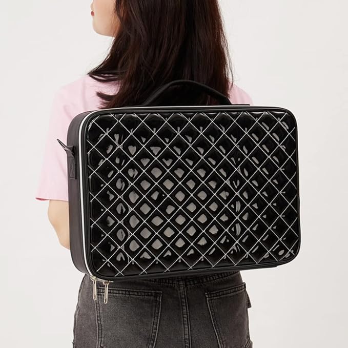 Barbara | Stilvolle und praktische Reise-Kosmetiktasche mit Rautenmuster