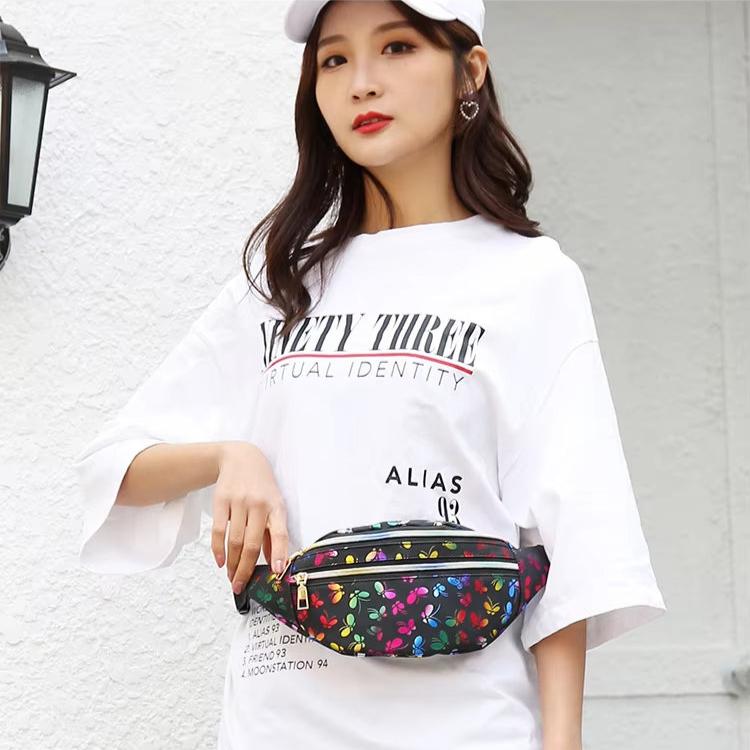 Lila | Damen Schmetterlingsdruck Crossbody Gürteltasche