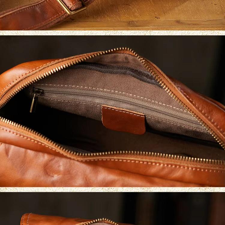 Elias | Herren Rindsleder Leren Crossbody Reisemessenger Tasche