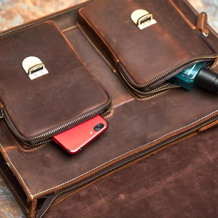 Liam | Retro Leder Crossbody Laptop Reis Messenger Handtasche