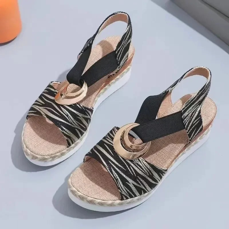 Mayla | Lässige Gemusterte Slip-On Sandalen