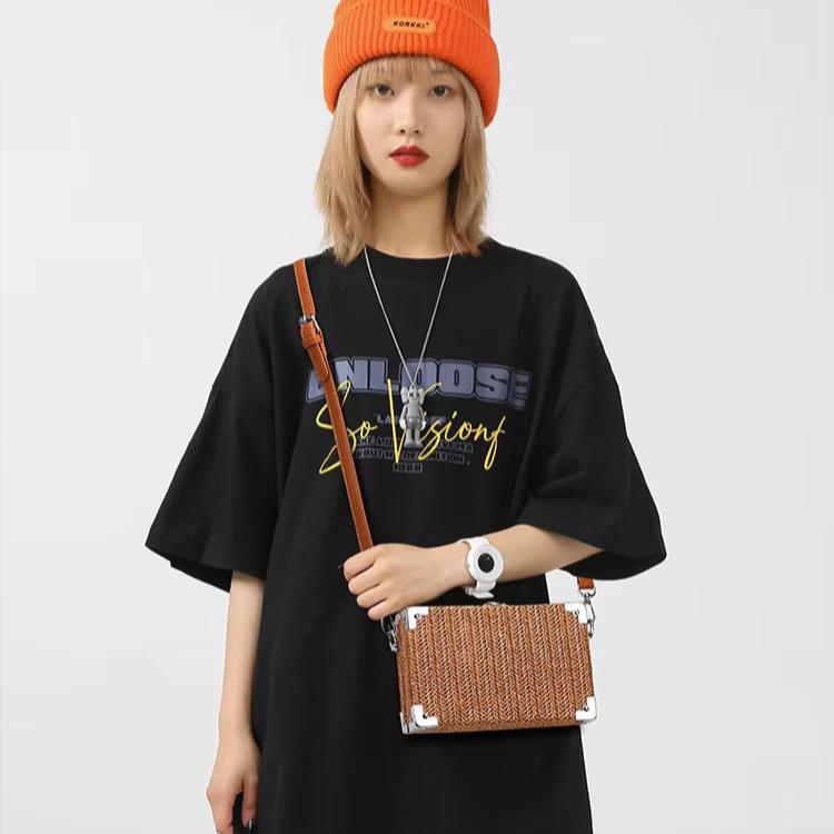 Lena | Damenmodische Geflochtene Schultertasche