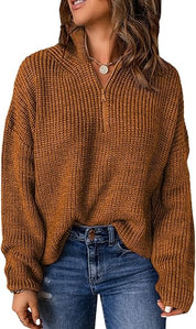 Yvonne | Eleganter Damenpullover mit V-Ausschnitt und Polokragen