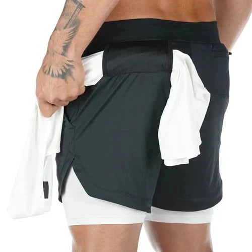  Herren -Fitness -Shorts mit Doppelschicht-5