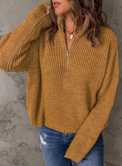 Yvonne | Eleganter Damenpullover mit V-Ausschnitt und Polokragen