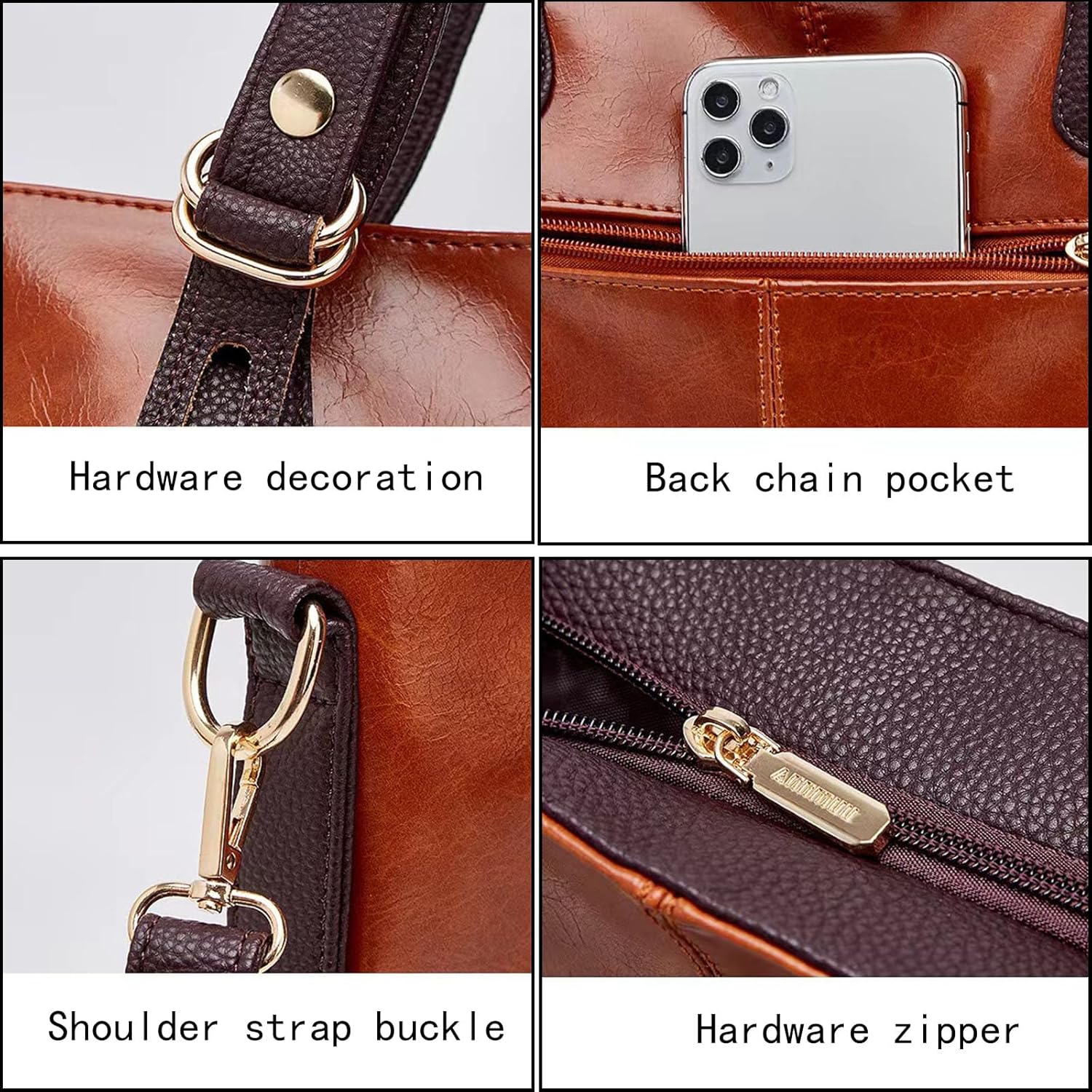 Emma | Anti-Diebstahl Veganes Leder Umhängetasche