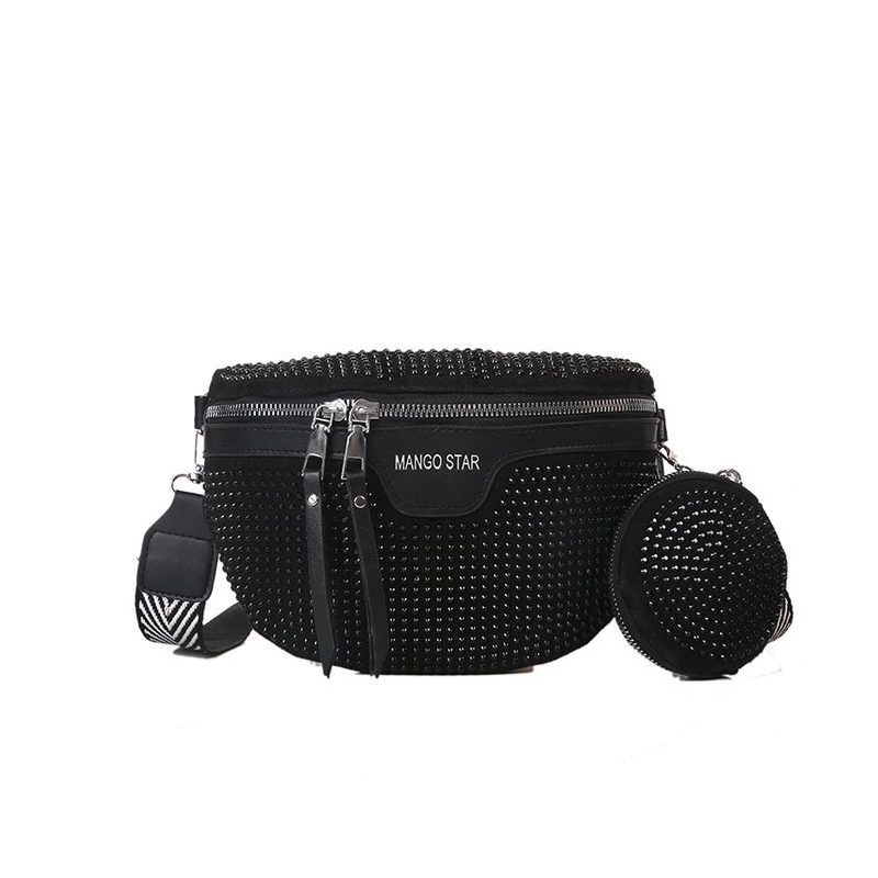 Mila | Stilvolle Strass Damen Hüft- und Schultertasche