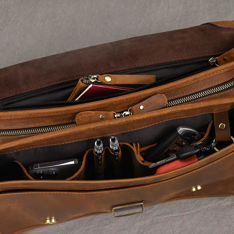 Daniel | Herren Leder Crossbody Messenger Laptoptasche Reisetasche