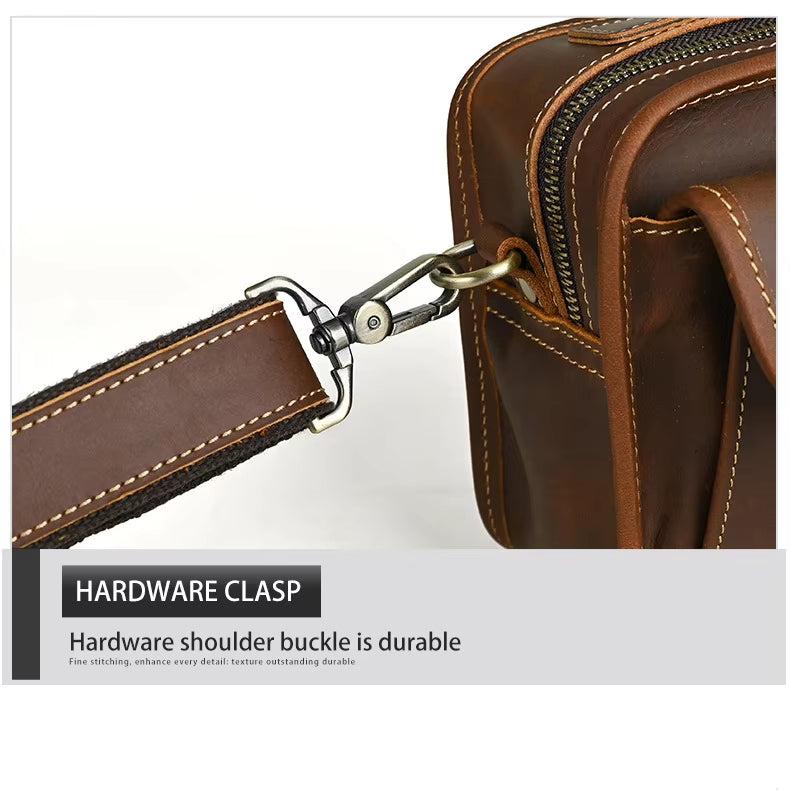 Lucas | Retro Leder Kleine Crossbody Messenger Handtasche