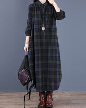 EMMA | Kariertes Langarm-Hemdkleid