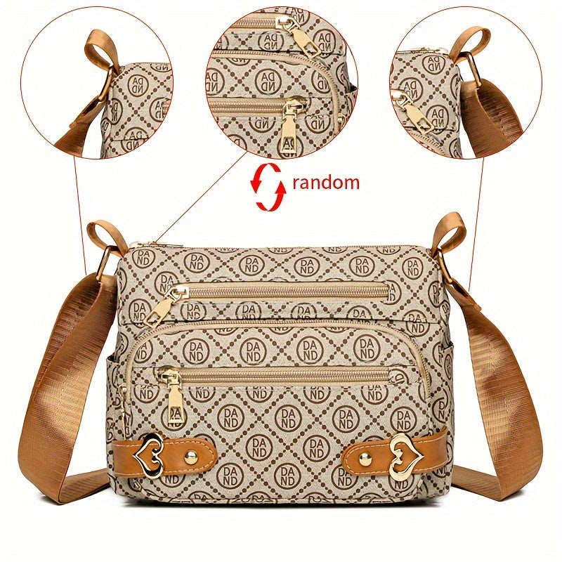 Valeria | Retro Buchstaben Druck Schultertasche