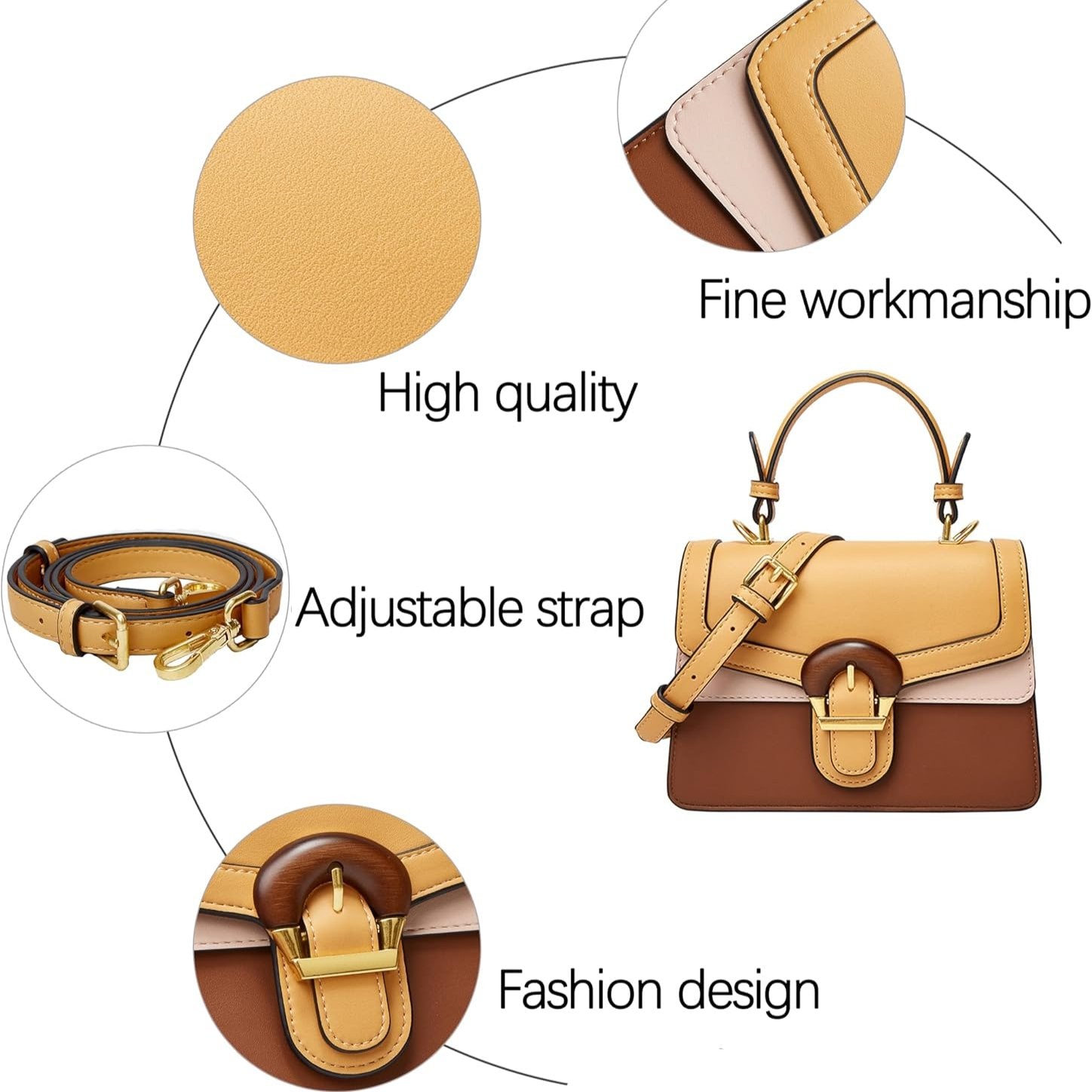 Siena | Vintage Farbblock Umhängetasche