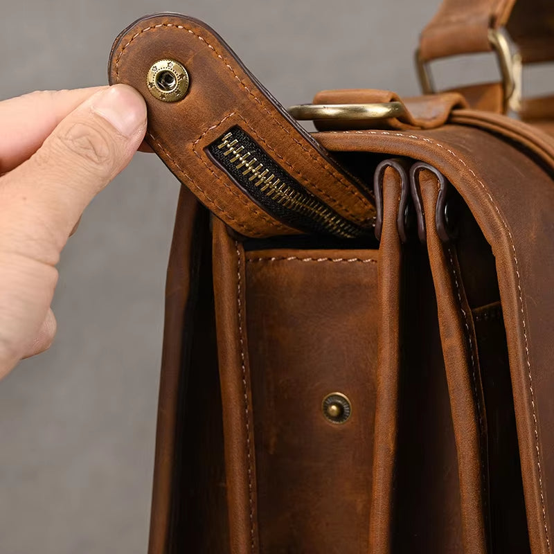 Daniel | Herren Leder Crossbody Messenger Laptoptasche Reisetasche