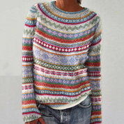 Emmi | Farbenfroher Damenpullover mit Langen Ärmeln für den Winter