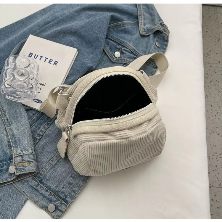 Eva | Einfache Corduroy Schultertasche