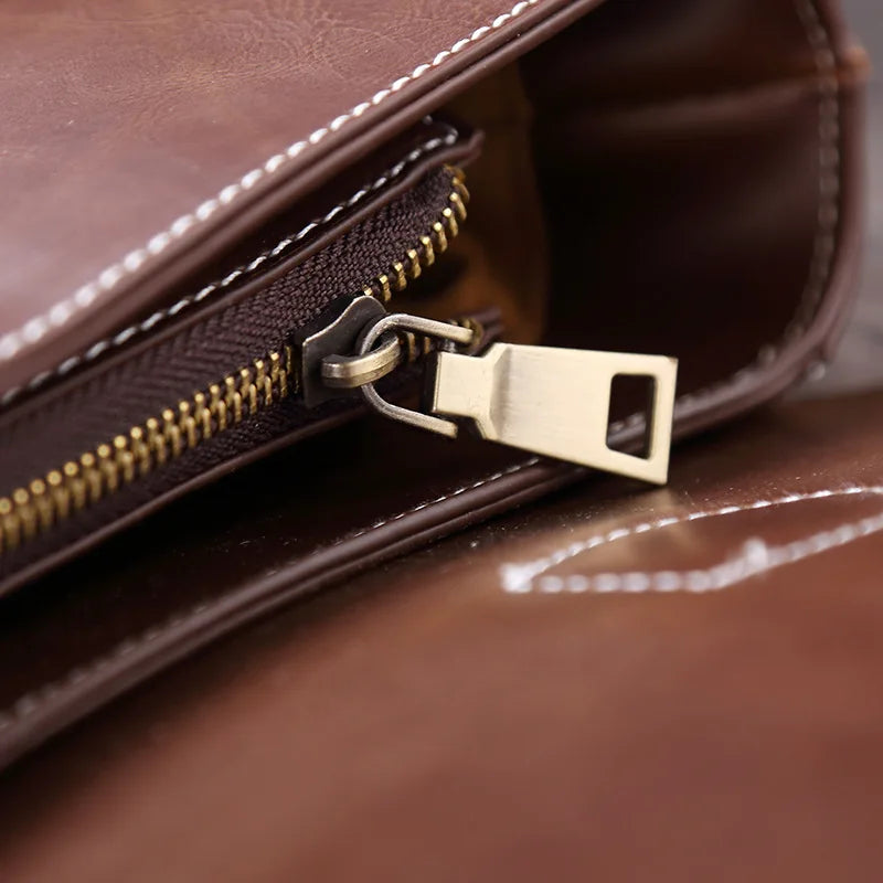 Liam | Retro PU Leder Aktentasche Crossbody Messenger Tasche
