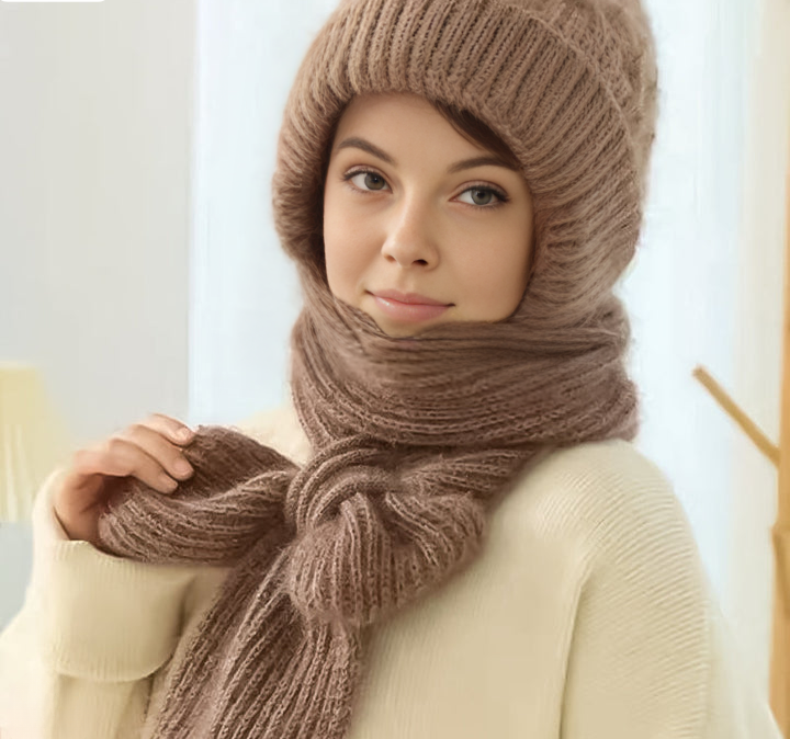 Gerta | Gemütlicher Winter-Schal und Mütze