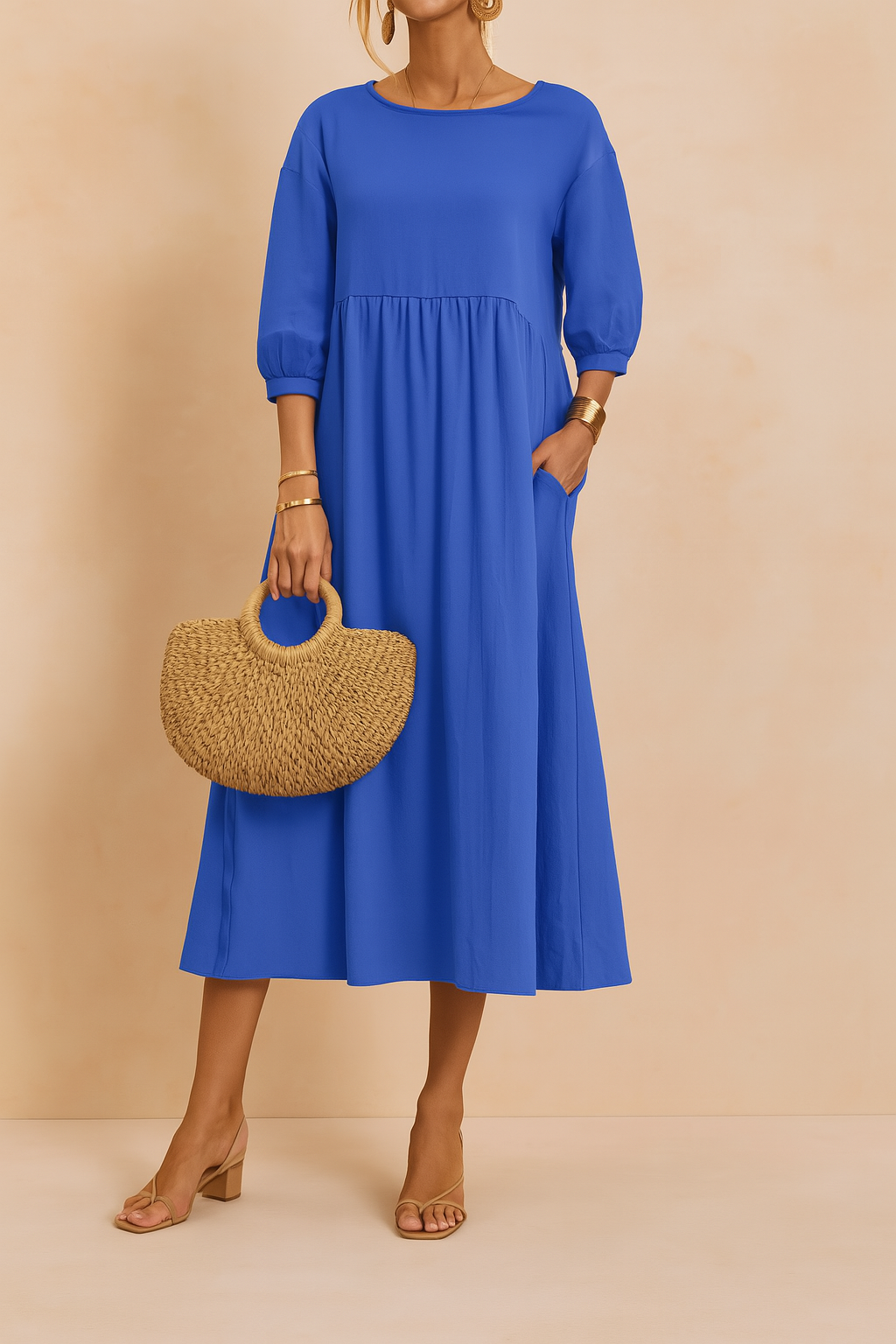 Amabel | Elegantes Midikleid mit 3/4-Ärmeln 6