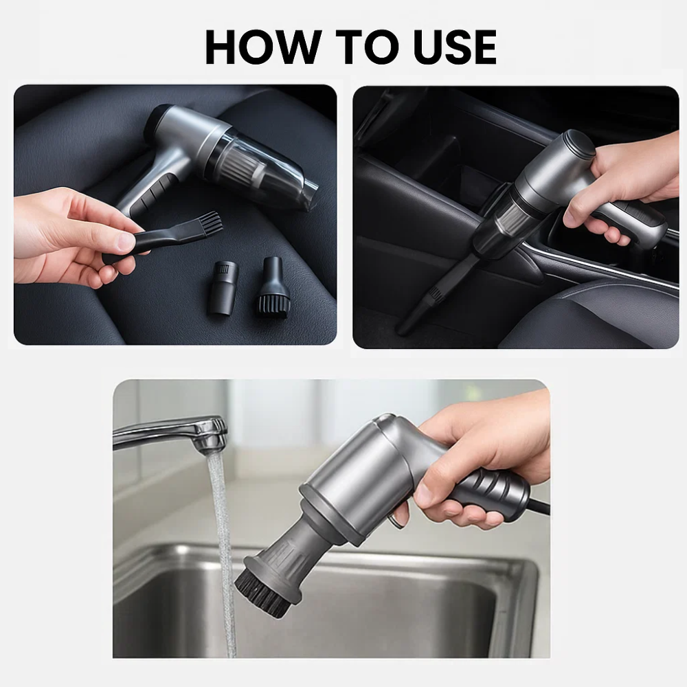 Auto -Staubsauger - leistungsstarker und kompaktes Auto Vac für schnelle Reinigung 5