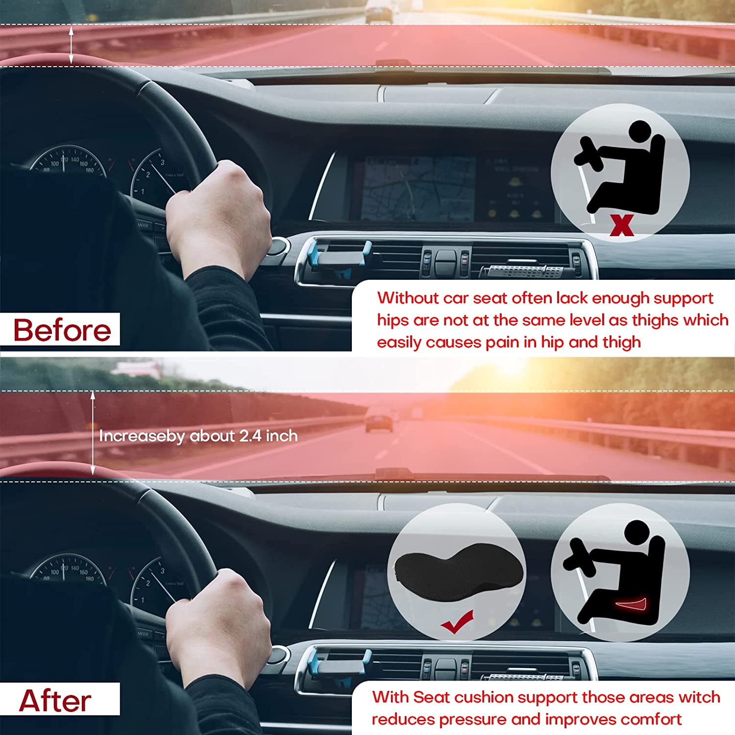 Autositzkissen für kleinere Fahrer 6